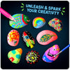 Kids Rock Painting Kit - Glow in The Dark - Arts & Crafts Gifts for Boys and Girls Ages 4-12 - Craft Activities Kits - Creative Art Toys for 4, 5, 6, 7, 8, 9, 10, 11 & 12 Year Old Kids