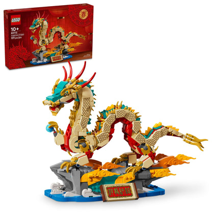 LEGO Spring Festival Auspicious Dragon Buildable Figure, Dragon Toy Building Set, Great Spring Festival Decoration or Unique Gift for Boys and Girls Ages 10 and Up, 80112