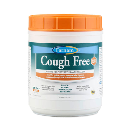 Farnam Cough Free Horse Cough Supplement Pellets, Provides Respiratory Support for Horses with Seasonal Allergies or Stable Cough, 2.5 pounds, 70 Day Supply