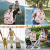 Legestori Diaper Bag Backpack, Baby Girl Diaper Bag for Mom, Large Pink Diaper Bag Backpack for Girls, Floral Printed Backpack for Work Travel and Holiday with Insulated Pockets and Stroller Straps