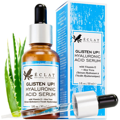Hyaluronic Acid Face Serum - 2.5% Pure Hyaluronic Serum + 3% B5, Anti Wrinkle + Anti Aging Serum for Face with Vitamin C & E, Aloe - Antiaging Hydrating Serum, Hylunaric Acid Serum
