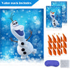 ROCWOHO Froze Christmas Party Pin the Nose on the Olaf Party Game for Kids Olaf Pin Game with Reusable Stickers Birthday Shower Party Supplies Activities