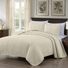 Chezmoi Collection Austin 3-Piece Oversized Bedspread Coverlet Set (Queen, Ivory)