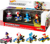 Hot Wheels Mario Kart Vehicle 4-Pack, Set of 4 Fan-Favorite Characters Includes 1 Exclusive Model, Collectible Gift for Kids & Fans Ages 3 Years Old & Up