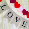 2 Pack Love Burlap Heart Felt Banner for Valentines Day Decorations-| No DIY | Valentines Day Decor | Valentine's Day Mantle Decor | Heart Garland for Valentines Day Decorations