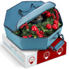 Hearth & Harbor Wreath Storage Container - Hard Shell Christmas Wreath Storage Bag with Interior Pockets, Dual Zipper and Handles - 24