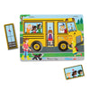 Melissa & Doug The Wheels on the Bus Sound Puzzle - School Bus Puzzle, Wooden Puzzle For Kids and Toddlers Ages 2+