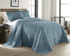 Chezmoi Collection Kingston 3-Piece Oversized Bedspread Coverlet Set (King, Blue)