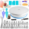 RFAQK 64 PCs Cake Decorating Kit for Beginners Includes Video Course, Booklet + Baking Supplies Gift - Cake Stand, Leveler, 24 Numbered Piping Tips, Straight & Offset Spatula, & Scraper sets