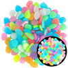 150 PCS Luminous Stones - Mixed Color Glow Rocks Decorations DIY Decorative Pebbles for Aquarium Fish Tank Sidewalk Garden Path Patio Terrace Lawn Yard Ornaments Colorful Cobbles Decor FD05MX150