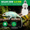 MIXJOY UVB Bulbs for Reptiles 5.0, 26W Tropical UVA UVB Light, Compact Fluorescent UVB Lamp for Reptiles, UVB Light for Chameleons,Turtles and Other Lizards