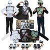 STAR WARS The Mandalorian Official Child Halloween Costume Dress-Up Box - Tops, Gloves, Masks, and ID Cards of The Mandalorian, Boba Fett and Stormtrooper - Size Medium