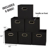 Household Essentials 80-1 Foldable Fabric Storage Bins | Set of 6 Cubby Cubes With Handles | Black