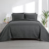 HOMBYS Alaska King 132x 120 Bedspread Coverlet Set, 3 Piece Lightweight Oversized King Quilt Bedding Set with Matching Shams, Grey