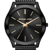 Michael Kors Men's Slim Runway Analog-Quartz Watch with Stainless-Steel Strap, Black, 22 (Model: MK8607)