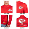 Ultra Game NFL Men's Super Soft Quarter Zip Long Sleeve T-Shirt, Kansas City Chiefs, Team Color, Medium