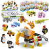 WINGIFT 12 Pcs Elephant Building Blocks Set-12 in 1 Pre Filled Easter Eggs, Egg Surprise Animal Toys,Easter Egg Hunting,Easter Basket Stuffers,Party Favor for Kids,Birthday,Goodie Bags,Carnival Prizes