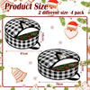 4 Pieces Christmas Wreath Storage Bag Round Buffalo Plaid Wreaths Storage Container Large Zippered Wreaths Holder Container with Handles for Xmas Holiday Party (Black and White, 24 Inch, 30 Inch)