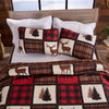 Great Bay Home Bedding Set, Lodge Bedspread Size Quilt with 2 Shams, Cabin 3 Piece Reversible All Season Quilt Set, Rustic Quilt Coverlet Bed Set, Stonehurst Collection, Red/Black, King