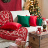 Top Finel Christmas Red Pillow Covers 18x18 inches Set of 2 Decorative Velvet Couch Throw Pillow Cover with Pom Poms Xmas Soft Square Sofa Pillow Cases