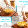 NUTRIUPS Glass Casserole Dish with Lid Oven Safe Square Casserole Dish with Handles, Glass Microwave Bowl With Glass Lid Casserole Cookware (0.8L-Square)