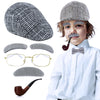 4E's Novelty Old Man Costume For Kids Boys - 100 Days of School Costume for Boys, Old Man Costume for Kids, Grandpa Dress Up Accessories Kit 5 Pcs Set