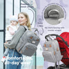 RUVALINO Diaper Bag Backpack, Multifunction Travel Back Pack Maternity Baby Changing Bags, Large Capacity, Waterproof and Stylish, Gray