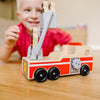 Melissa & Doug Wooden Fire Truck With 3 Firefighter Play Figures - Fire Truck Toys For Kids, Toddler Toy For Pretend Play, Classic Wooden Toys For Kids