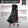 Sleeve Stars Ankle Brace for Women & Men, Achilles & Plantar Fasciitis Relief Compression Sleeve, Foot Brace with Ankle Support Strap, Heel Protector Wrap for Pain, Tendonitis & Sprain (Single/Black)