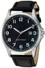 Amazon Essentials Men's Easy to Read Silver-Tone and Black Strap Watch