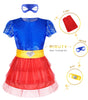 BIBUTY Kids Princess Dress Up Clothes for Little Girls, Pretend Play & Dress Up Princess Costume Set with ith 4 Set of Supergirl Costume with Capes and Masks, Toys Gifts for 3-6 Toddler Little Girls