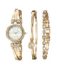 Anne Klein Women's Premium Crystal Accented Bangle Watch and Bracelet Set