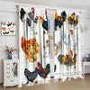 Chicken Breed Collection Animals Blackout Windows Curtains, Hand Drawn Watercolor Farm Hen Rooster Rod Pocket Curtains, for Living Room Bedroom 42x63in 2 Panels