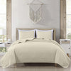 Chezmoi Collection Austin 3-Piece Oversized Bedspread Coverlet Set (Queen, Ivory)