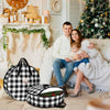 4 Pieces Christmas Wreath Storage Bag Round Buffalo Plaid Wreaths Storage Container Large Zippered Wreaths Holder Container with Handles for Xmas Holiday Party (Black and White, 24 Inch, 30 Inch)