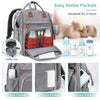 DERSTUEWE Diaper Bag Backpack?Baby Diaper Bags, Baby Shower Gifts, Multifunctional diaper backpack Large Capacity, (Heather Grey)