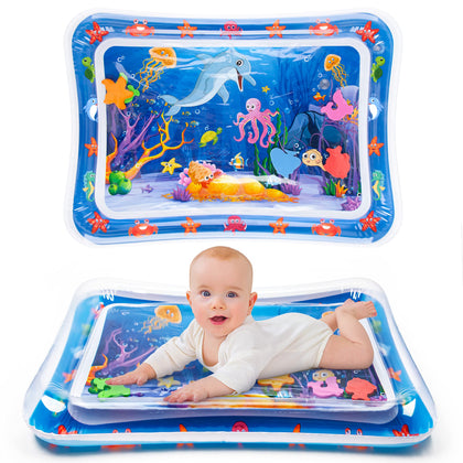 Yeeeasy Tummy Time Water Mat ?Water Play Mat for Babies Inflatable Tummy Time Water Play Mat for Infants and Toddlers 3 to 12 Months Promote Development Toys Cute Baby