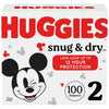 Huggies Size 2 Diapers, Snug & Dry Baby Diapers, Size 2 (12-18 lbs), 100 Count