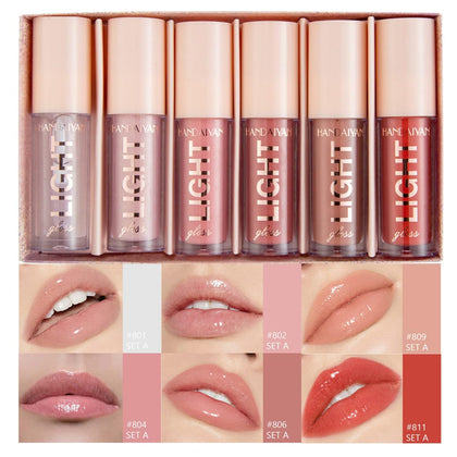 maepeor moisturizing lipgloss set 6pcs smooth hydrating lip gloss neutral nude nourishing glossy lipgloss for women and girls (moisturizing, 6pcs set a)