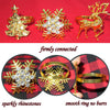 HADDIY Christmas Napkin Rings Set of 12,Sparkly Gold Deer Snowflake Xmax Tree Napkin Holder for Winter Holiday Dinner Table Setting Decorations