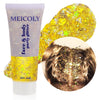 MEICOLY Gold Body Glitter,Mardi Gras Carnival Face Glitter Gel,Mermaid Sequins Face Paint Eye Hair Chunky Festival Rave Accessories Makeup,Halloween Sparkling Body Glitter Gel for Women Kids,50ml