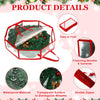 Windyun 4 Pcs Christmas Wreath Storage Bags 30 Inch Clear Xmas Bags Garland Holiday Wreath Box Octagon Wreath Protector with Handle Zippers for Xmas Holiday Seasonal Storage Wrapping(Red)