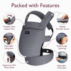 Momcozy Baby Carrier Newborn to Toddler - Ergonomic, Cozy and Lightweight Infant Carrier for 7-44lbs, Effortless to Put On, Ideal for Hands-Free Parenting, Enhanced Lumbar Support, Grey