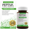 Peptiva Probiotics Mood & Stress - Stress and Mood Support, Digestive Support, Gut Health, 25 Billion CFU, Multi-Strain Probiotic - Lactobacillus and Bifidobacterium, 30 Capsules