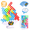 BBnote 48 PCS Tetra Tower Game for Adult & Kids, Stack Attack Board Games for Family Travel Party, 2 Players Balance Stacking Toy, Team Toys Building Block