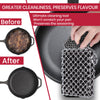 Cast Iron Scrubber Kit + Pan Scraper - 316 Chain Mail Scrubber Cast Iron - Cast Iron Cleaner Scrubber - Cast Pan Scrubber Cleaner - Chainmail Scrubber - Chain Scrubber for Cast Iron Pans