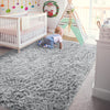 Andecor Soft Fluffy Bedroom Rugs, 4 x 6 Feet Indoor Shaggy Plush Area Rug for Boys Girls Kids Baby College Dorm Living Room Home Decor Floor Carpet, Grey