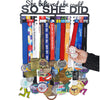 Miayork She Believed She Could SO SHE DID Medal Holder Display Hanger Rack Medals-Black Medal Hanger Display Wall Mount Easy to Install Race Runner,Gymnastics Medal Holder for Girls