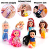 Liberty Imports 6 Pack Miniature Royal Princess Toddler Dolls with Dresses, Girls Imaginative Pretend Play Pocket Playset Collection (4.5-Inches)