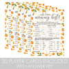 Who Knows Mommy Best Game Cards - Little Cutie Orange Baby Shower -20 count